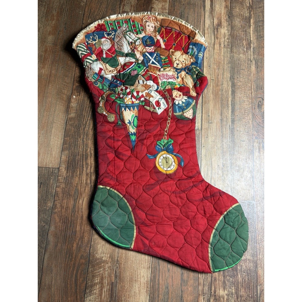 Cranston Vintage Handcrafted Jumbo Stocking Night Before Christmas 17x30 Quilted